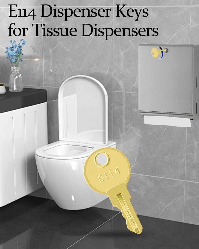 TERESRY 12 Pack E114 Toilet Paper Dispenser Key, Toilet Tissue Dispensers & Soap Key Replacement - Image 3